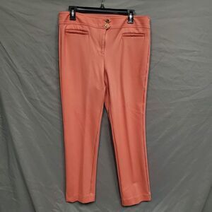Anne Klein Business Casual Pleated Peach Color Dress Pants Ankle Length Size 12